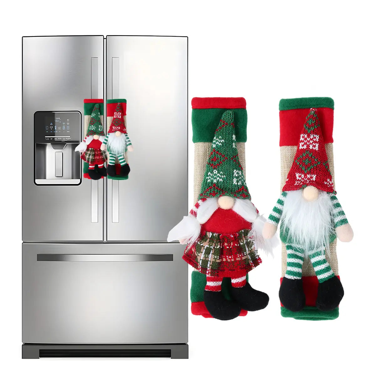 2-Pack Christmas Gnome Refrigerator Handle Covers