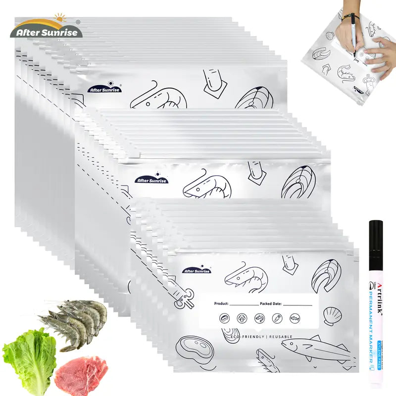 Reusable Freezer Storage Bags – Resealable Food Pouches