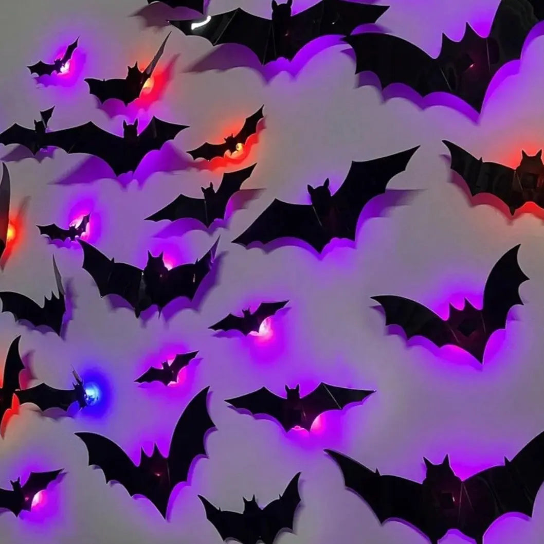 3D LED Halloween Bat Wall Decorations – Spooky Light-Up Decor
