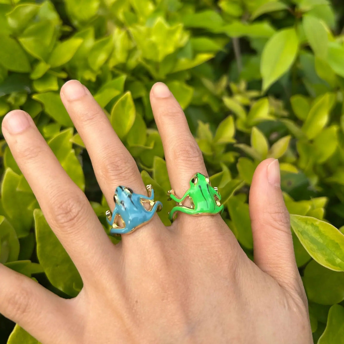 Cute Frog Adjustable Ring – Enamel Animal Jewelry Gift
