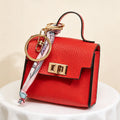 Mini Handbag Charm Keychain with Scarf