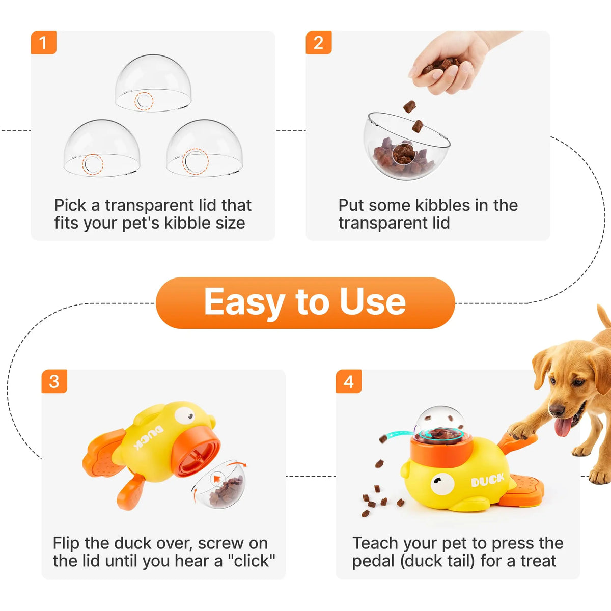 Duck Puzzle Treat Dispenser That Keeps Pets Busy & Happy
