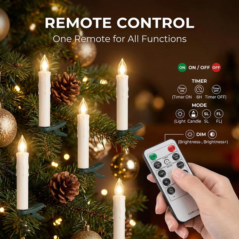 LED Flameless Christmas Tree Candle Lights with Remote – 10/20 Pack