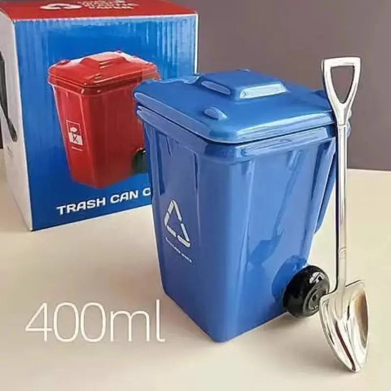 Trash Can Ceramic Mug – Funny Novelty Coffee Cup