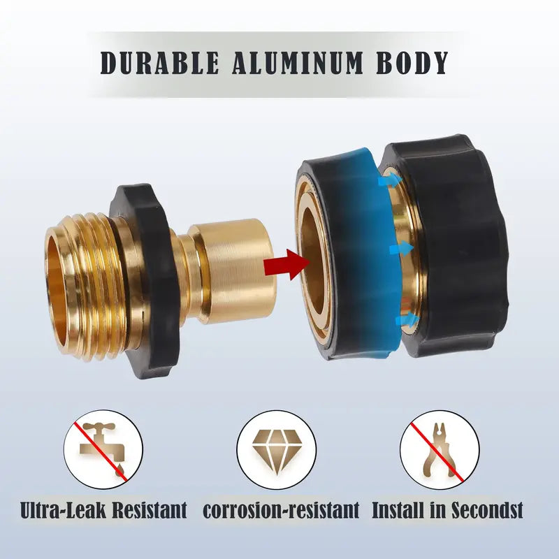 3/4" Garden Hose Quick Connectors