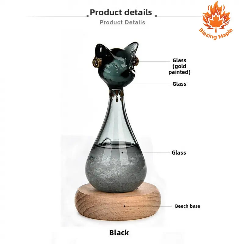 Magic Cat Storm Glass – Crystal Weather Predictor with Gift Box