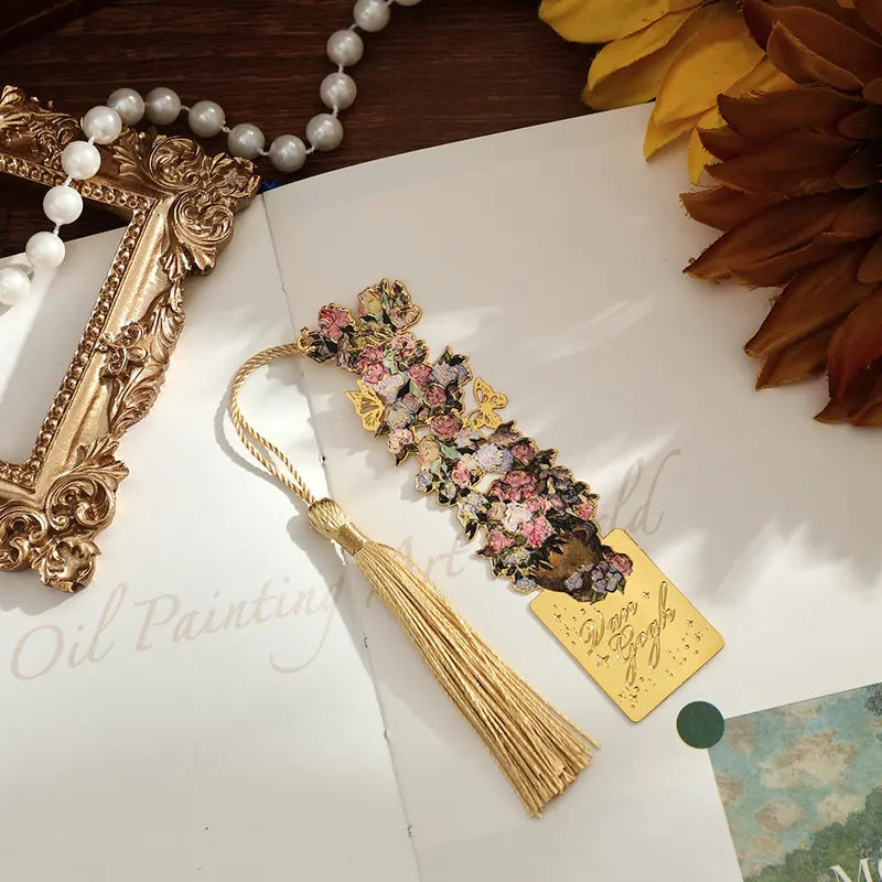 Vintage Art Metal Tassel Bookmarks
