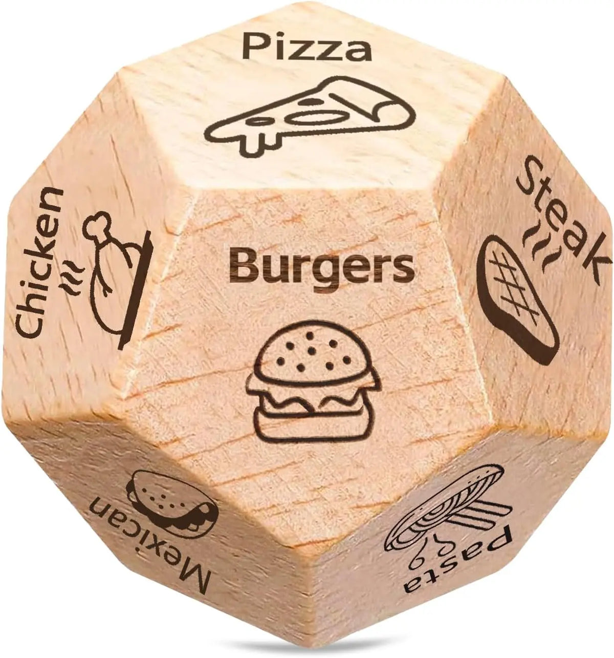 Date Night Food Dice – Wooden Dinner Decision Dice