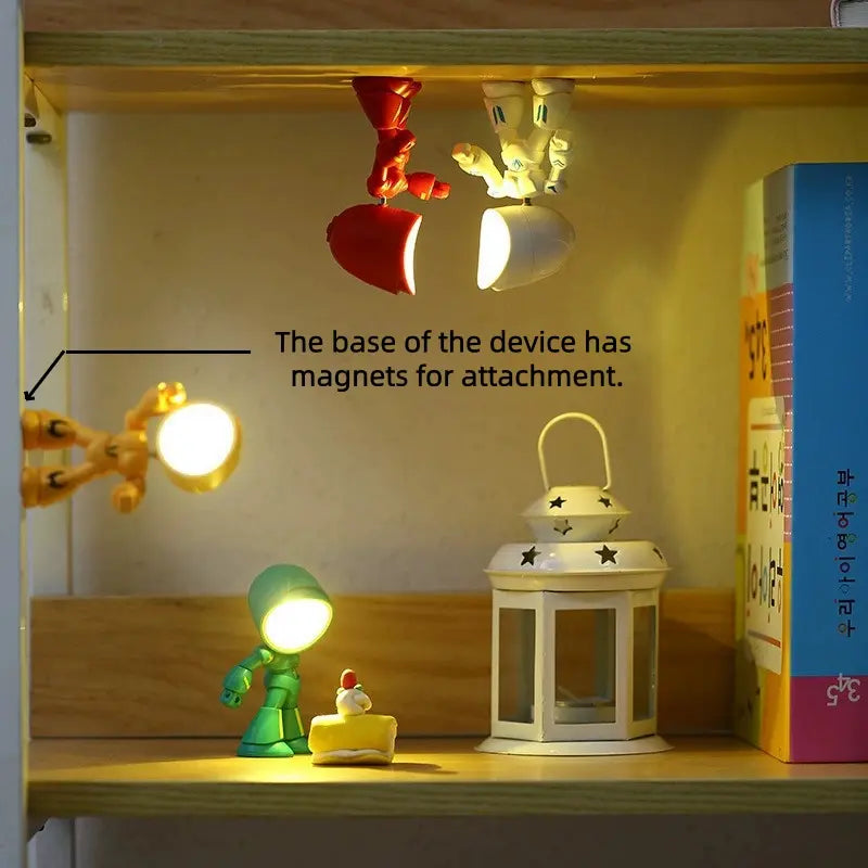 Mini Robot Magnetic Night Light – Adjustable LED Lamp