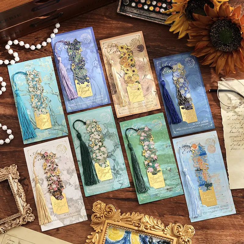 Vintage Art Metal Tassel Bookmarks