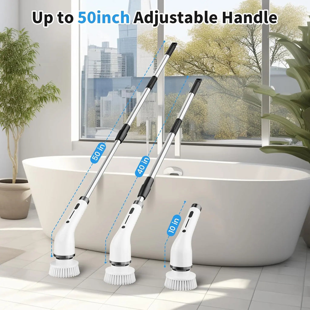 Cordless Electric Spin Scrubber with 8 Brush Heads