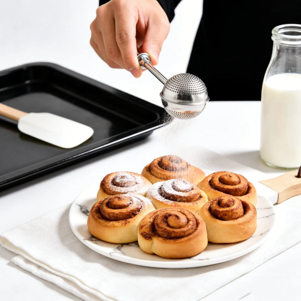 Stainless Steel Flour & Sugar Duster – Long Handle Baking Sifter
