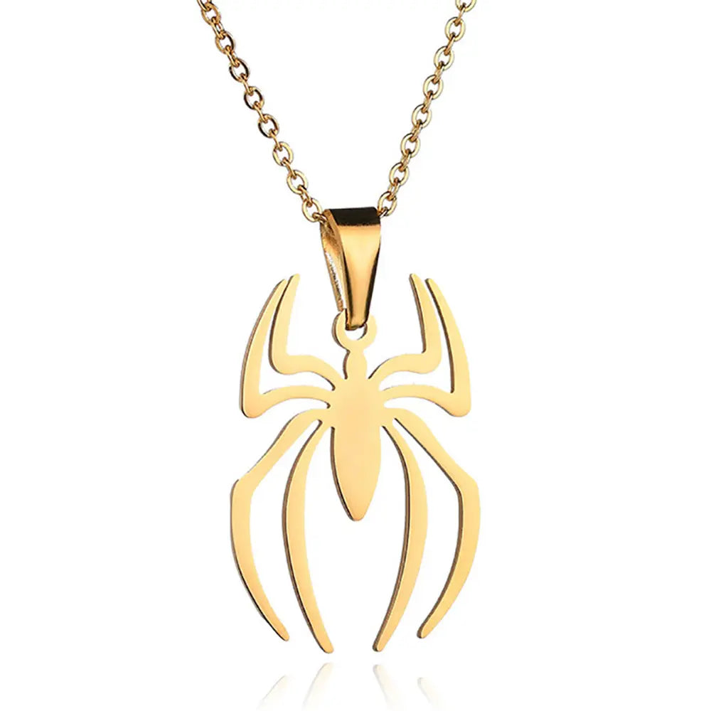 Stainless Steel Spider Pendant Necklace