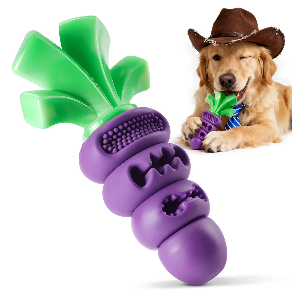 Carrot Dog Chew Toy – Durable Interactive Dental Toy