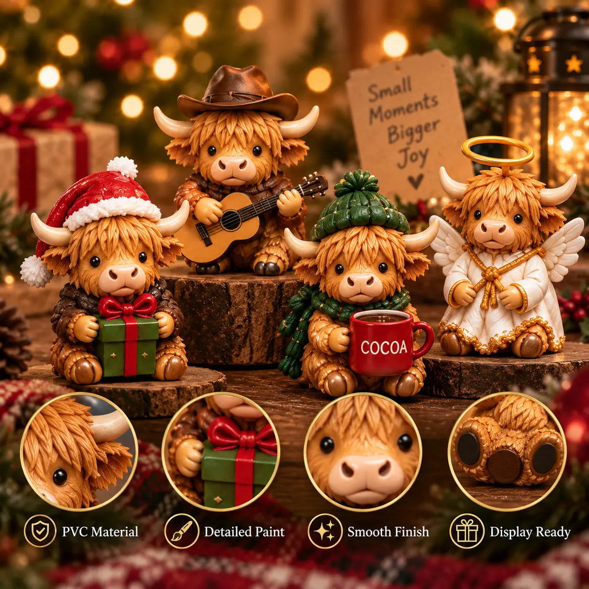 24-Day Highland Cow Advent Calendar – Christmas Countdown Figurine Set