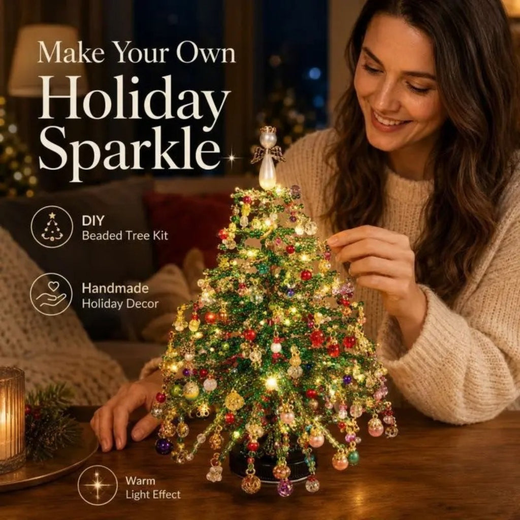 DIY Beaded Christmas Tree Kit – Crystal Holiday Craft Set