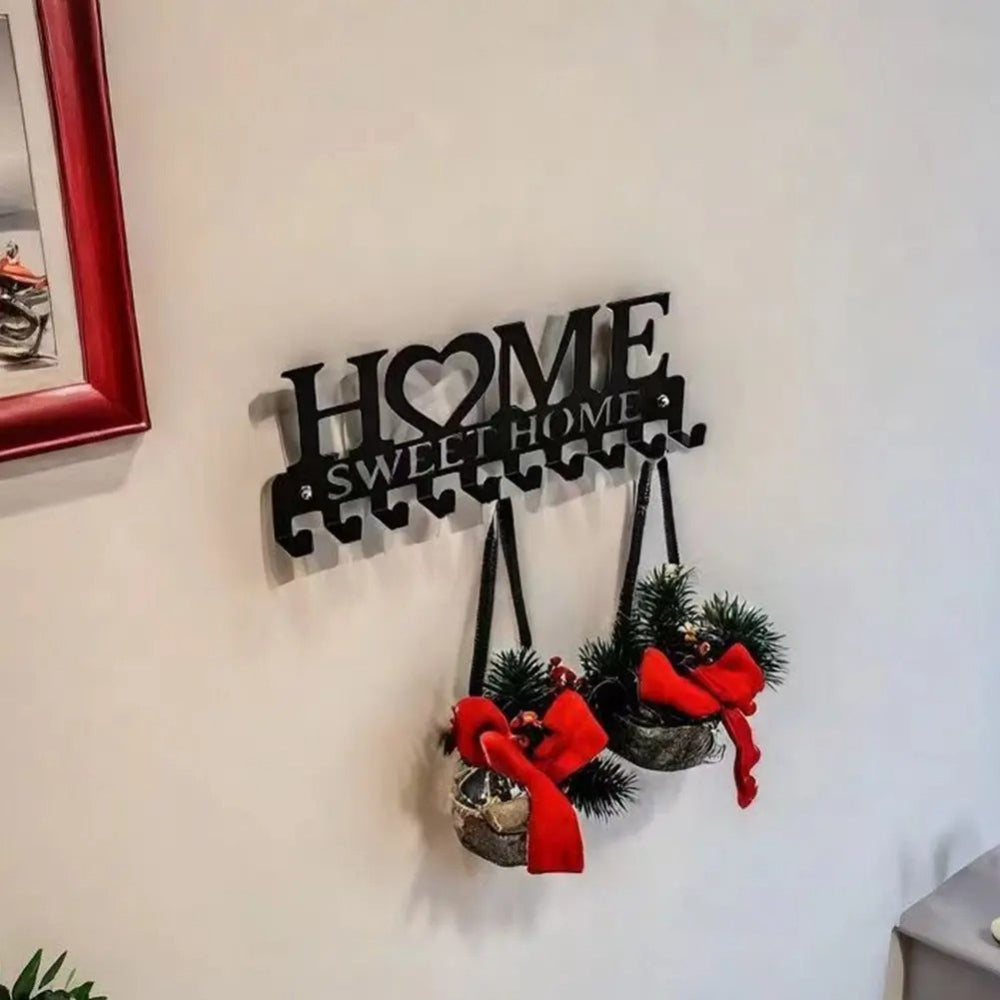 Home Sweet Home Wall-Mounted Key Holder & Entryway Organizer