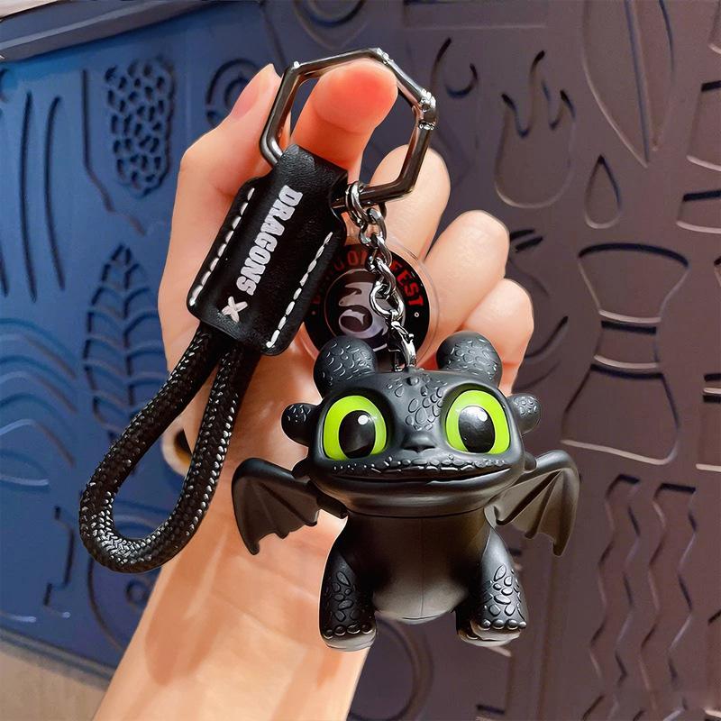 Cute Mini Dragon Keychain with Glowing Eyes & Moving Wings