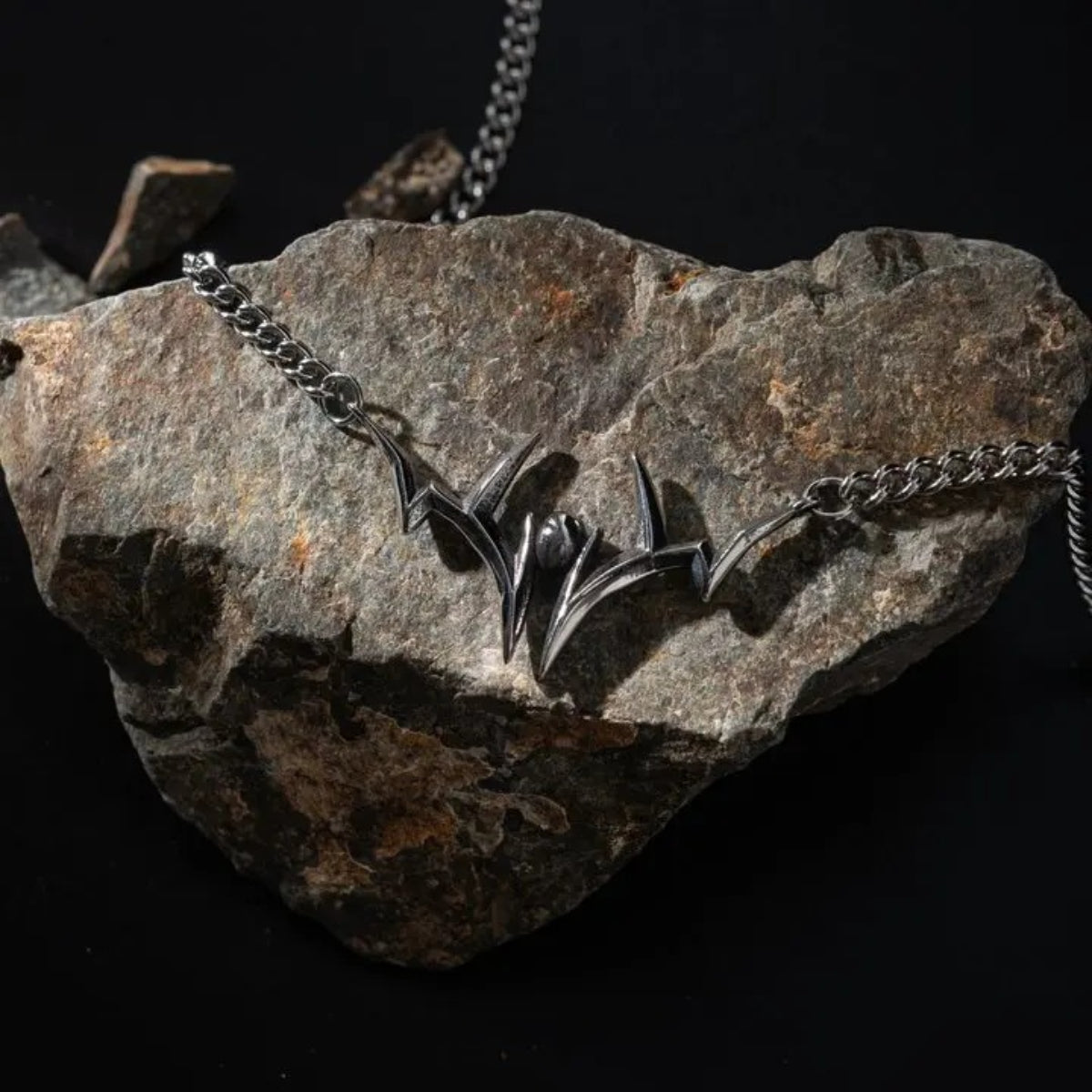 Gothic Mark Pendant Necklace – Titanium Steel Dark Statement Jewelry