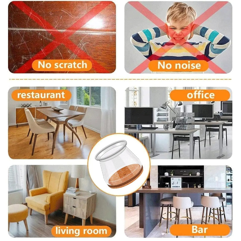 Universal Chair Leg Floor Protectors – Non-Slip Furniture Covers