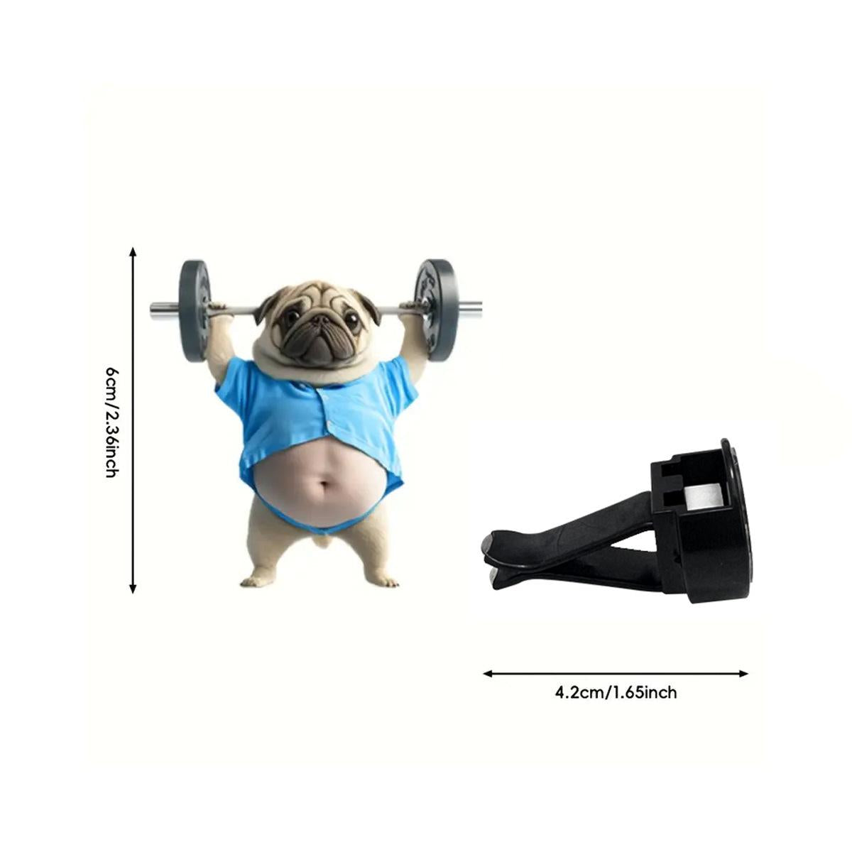 Funny Weightlifting Pug Car Vent Freshener