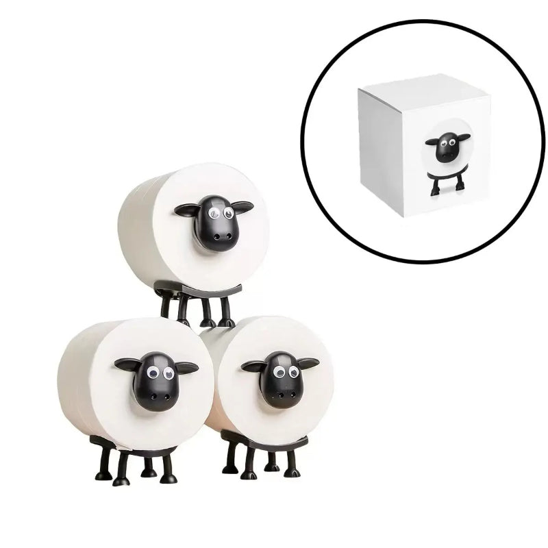 Cute Sheep Toilet Paper Roll Holder – Freestanding Bathroom Storage Organizer