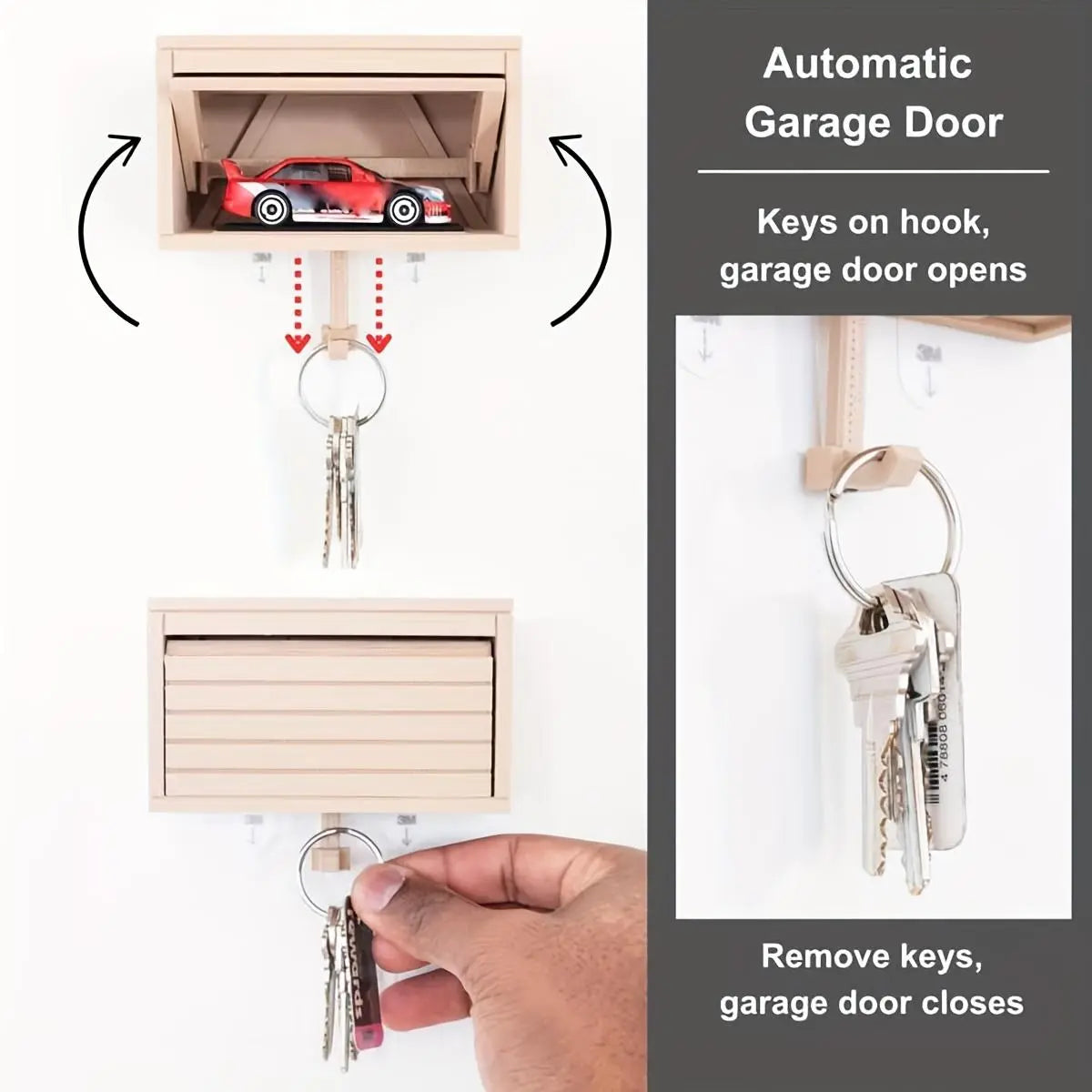 Mini Garage Wall Key Holder – Car Display Shelf & Key Hook