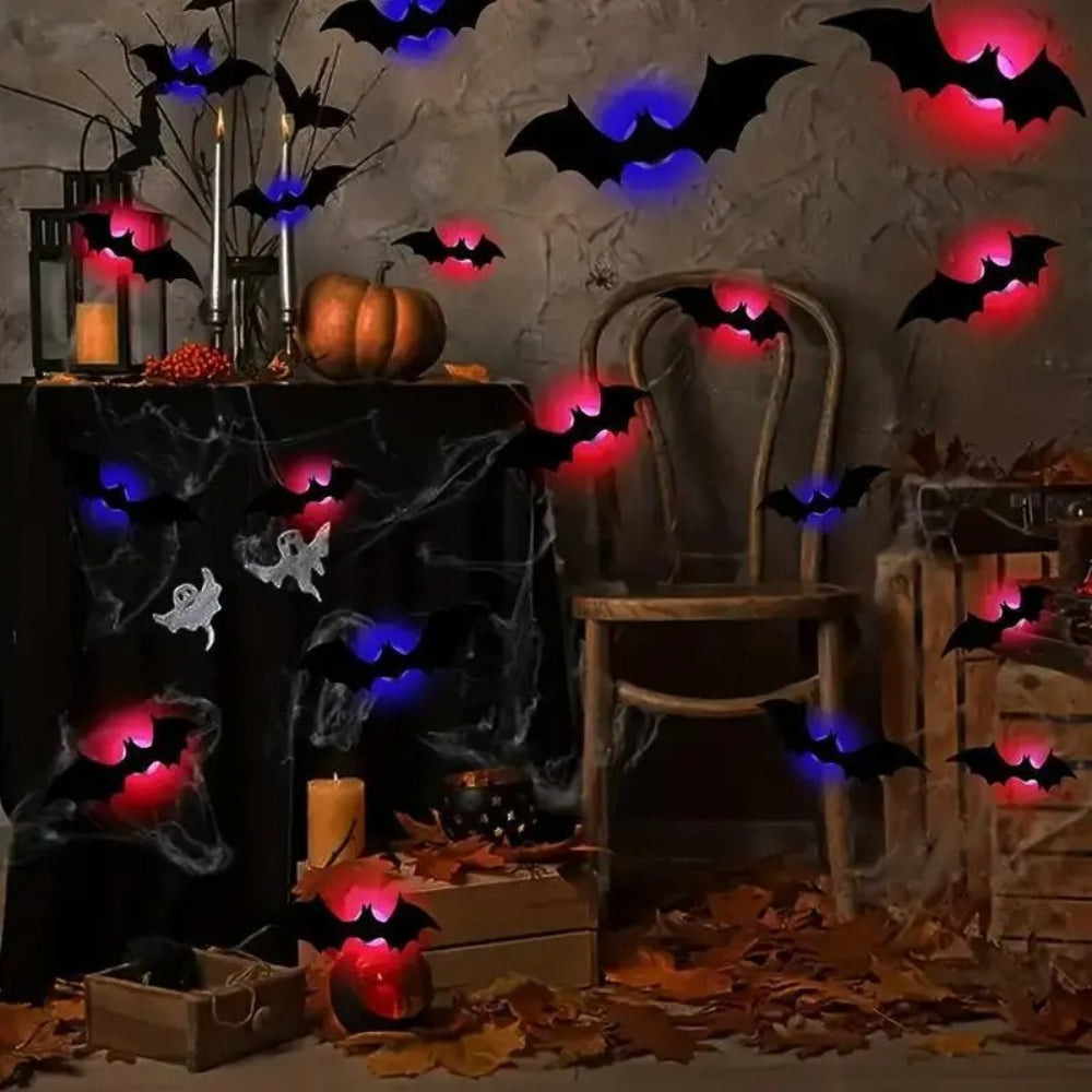3D LED Halloween Bat Wall Decorations – Spooky Light-Up Decor