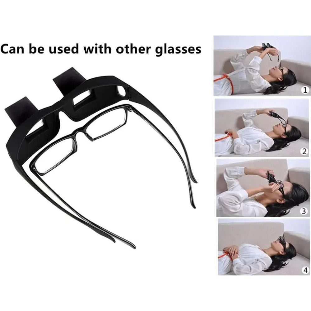 90° Lazy Glasses for Bed – Prism Reading & TV Glasses