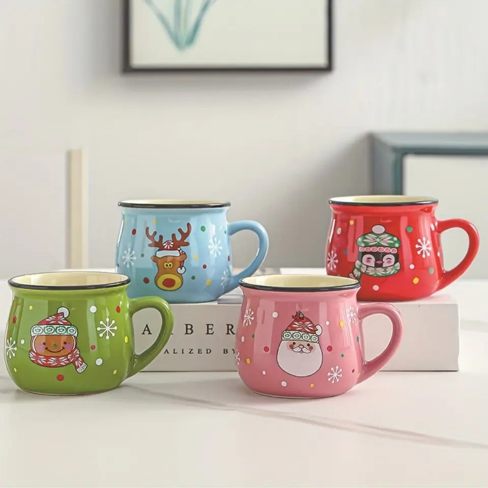 Family Set Ceramic Christmas Mousse Cups, 2/4-Pack Coffee Cups Sets B ...