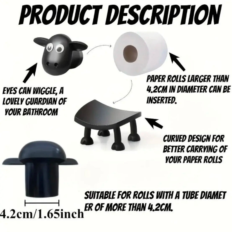 Cute Sheep Toilet Paper Roll Holder – Freestanding Bathroom Storage Organizer