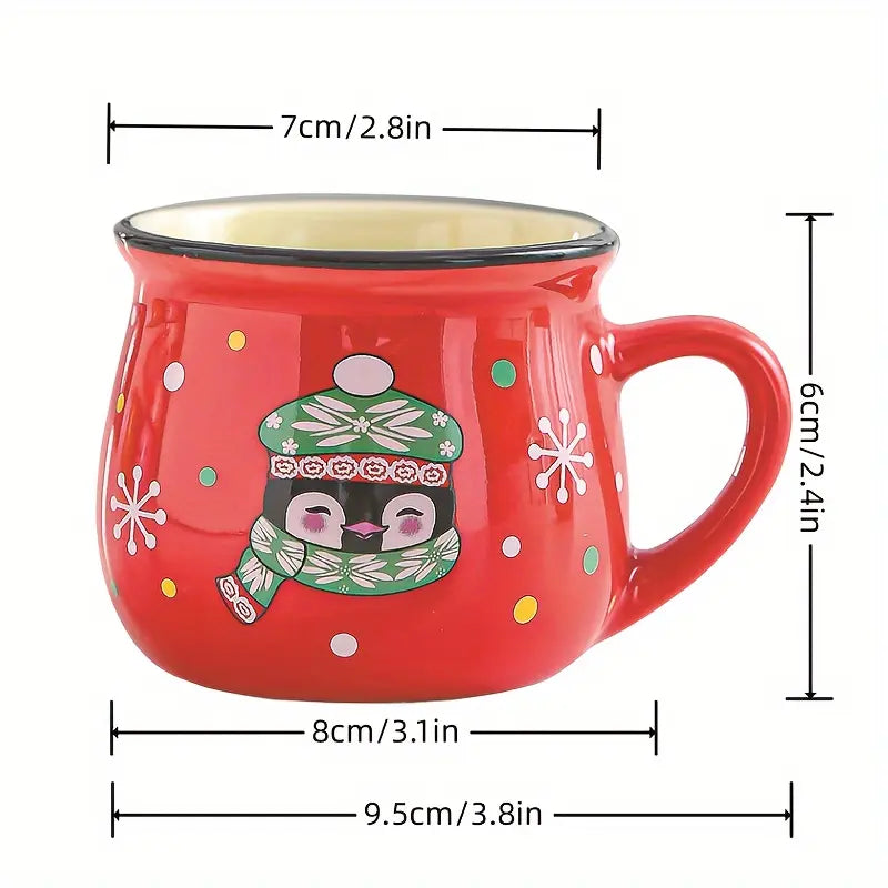 Family Set Ceramic Christmas Mousse Cups, 2/4-Pack Coffee Cups Sets B ...