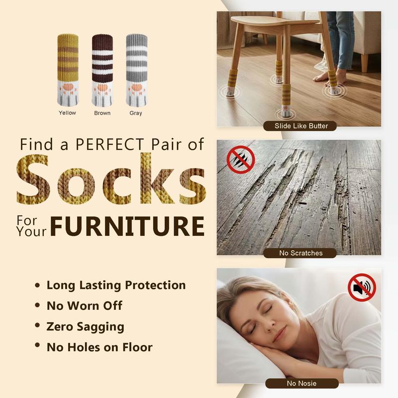 Knitted Chair Leg Socks – Anti-Scratch Floor Protectors