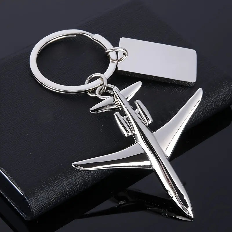 Metal Airplane Keychain – Mini Aircraft Key Ring