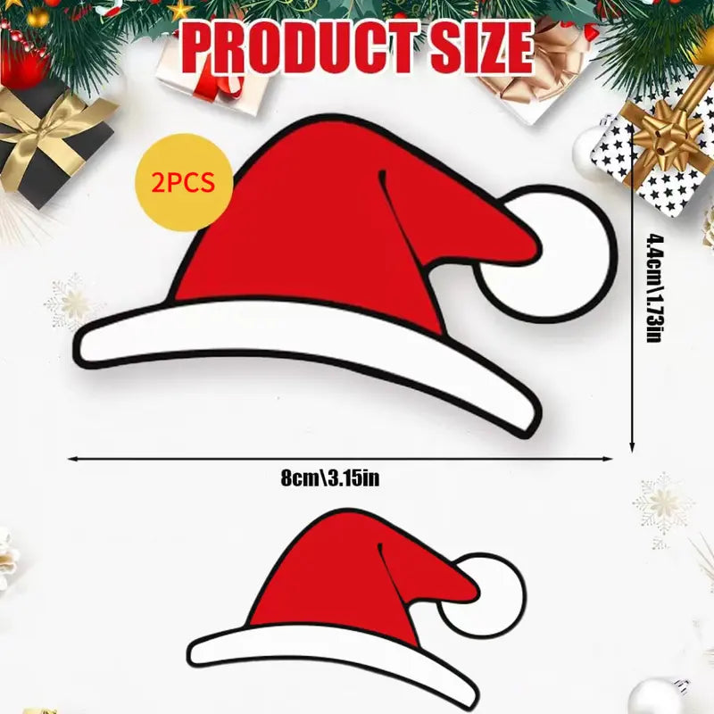 3D Santa Hat Car Emblem Decals