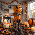 Halloween Pumpkin Man Figurine – Spooky Resin Decor