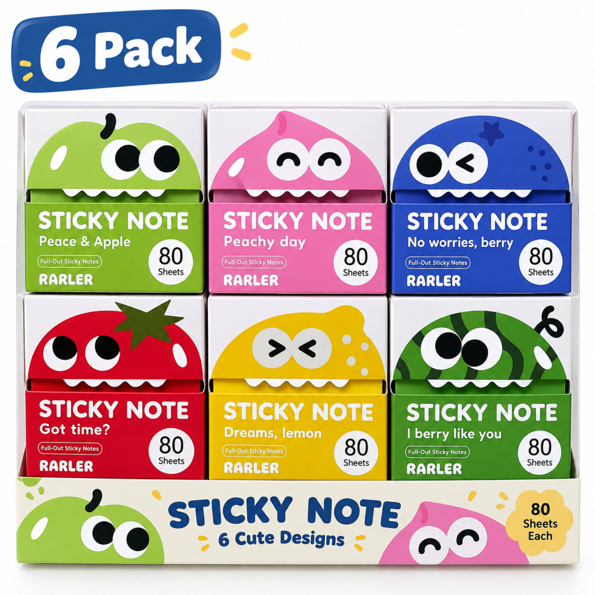 Cute Transparent Glitter Pull-Out Sticky Notes