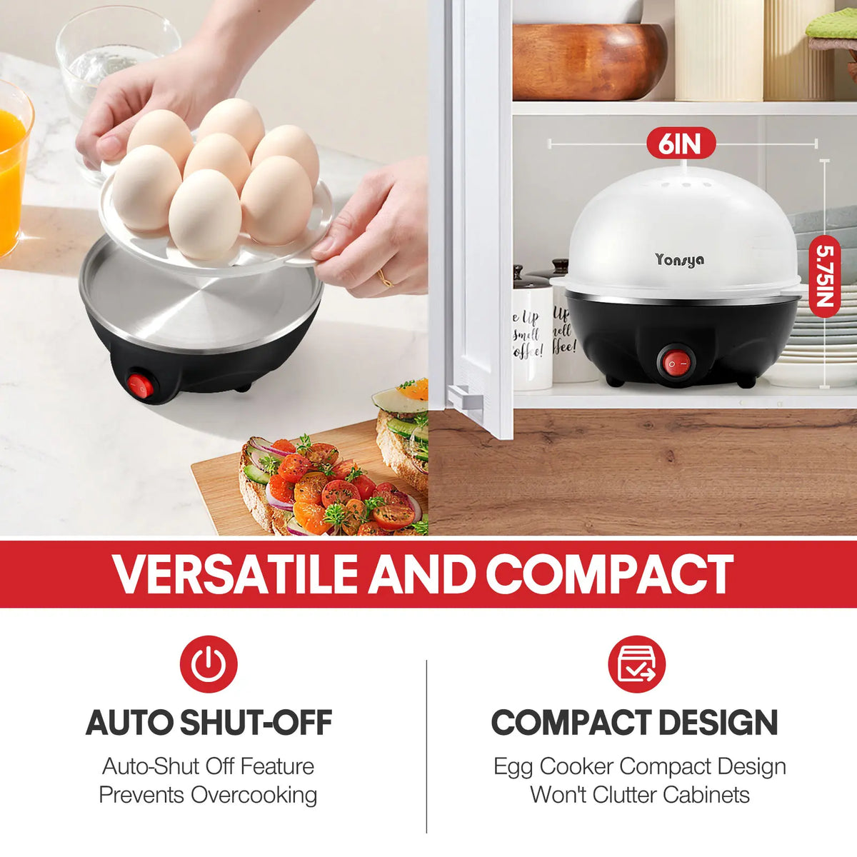 7-Egg Electric Egg Cooker with Auto Shut-Off