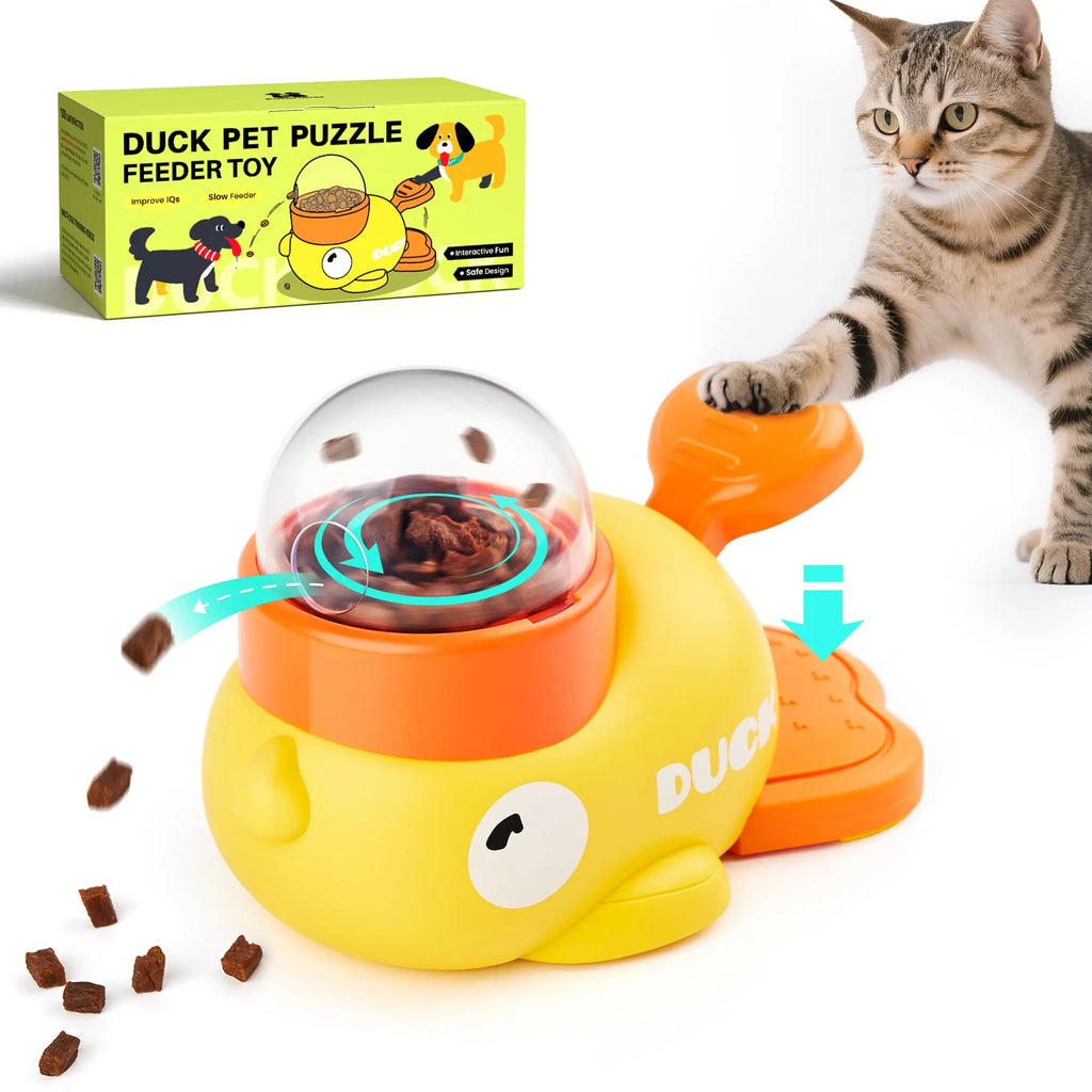 Duck Puzzle Treat Dispenser That Keeps Pets Busy & Happy