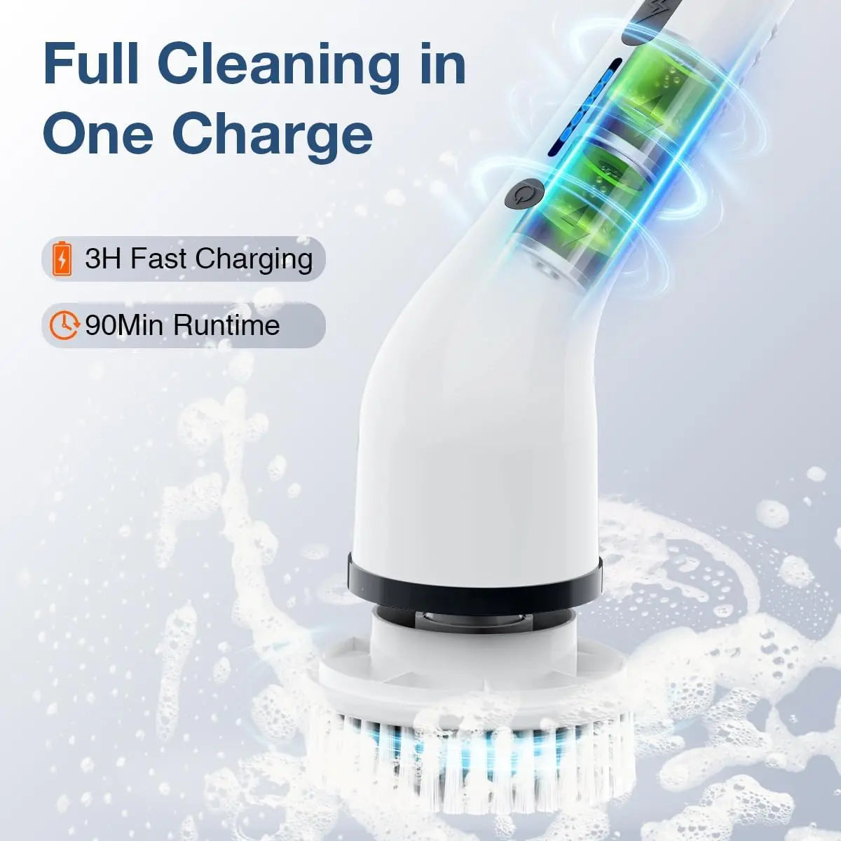 Cordless Electric Spin Scrubber with 8 Brush Heads