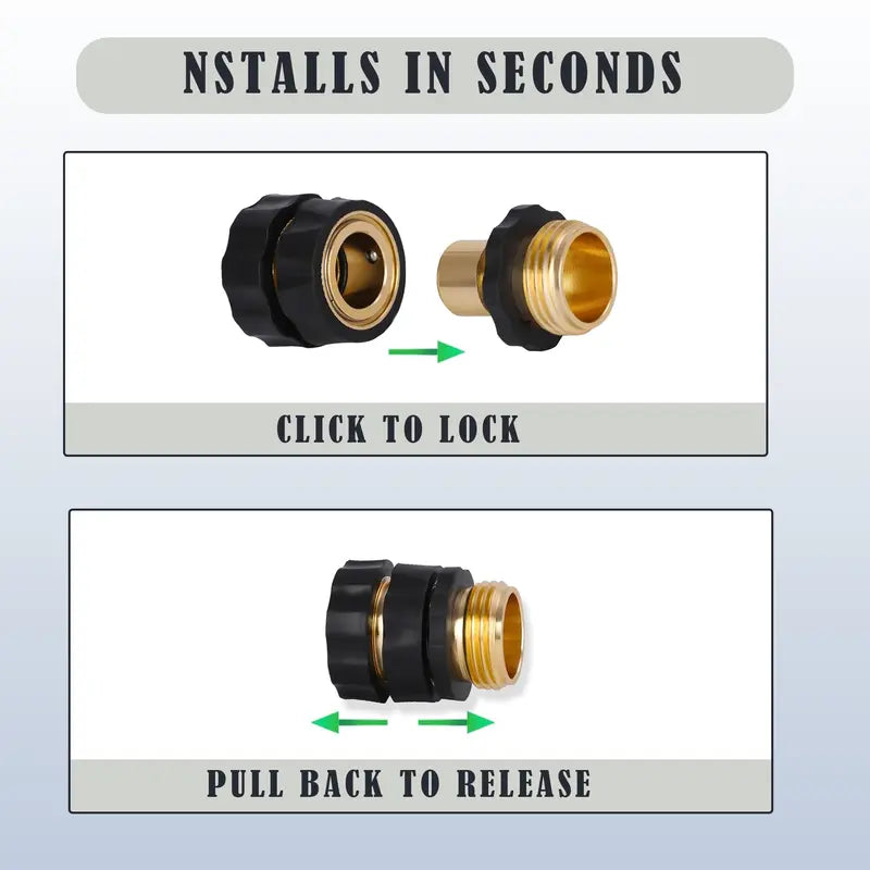 3/4" Garden Hose Quick Connectors