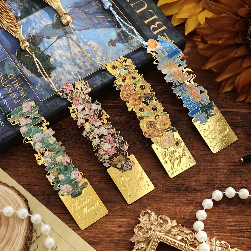 Vintage Art Metal Tassel Bookmarks