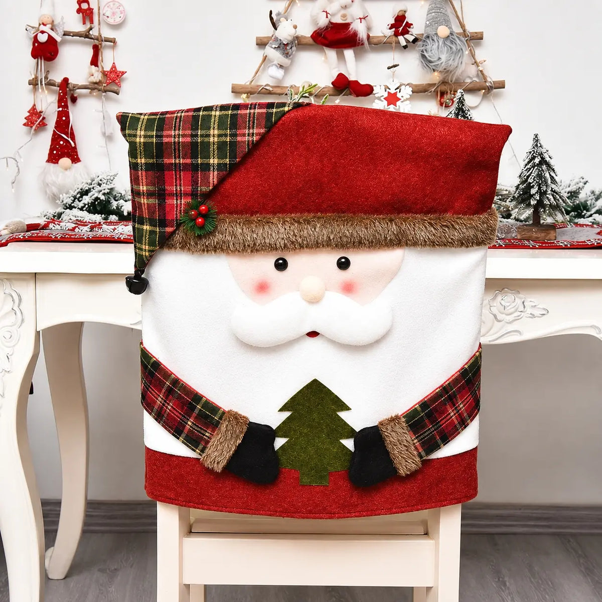 Christmas Character Chair Back Cover – Santa, Snowman & Reindeer