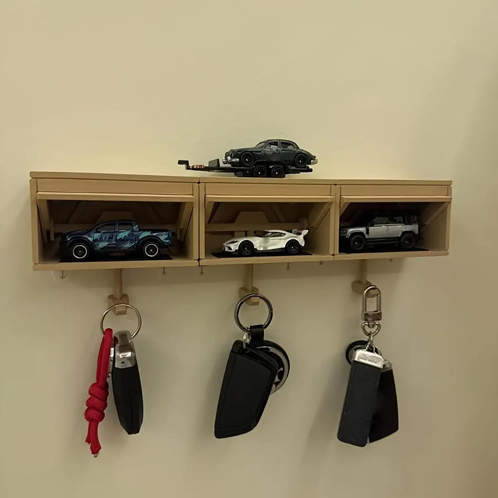Mini Garage Wall Key Holder – Car Display Shelf & Key Hook