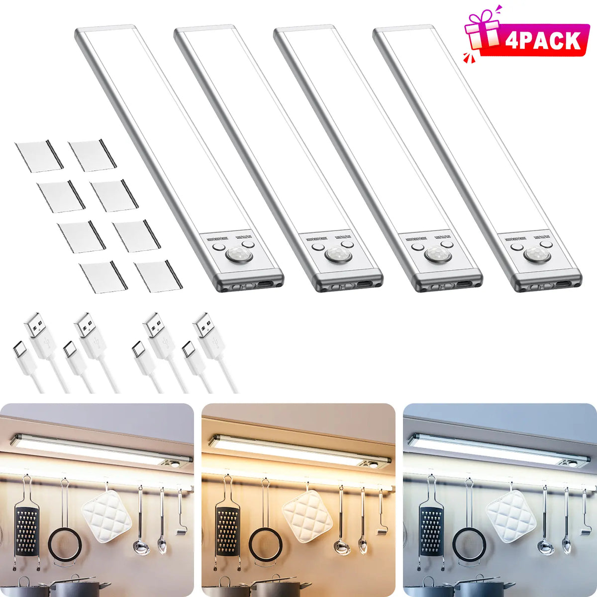 Rechargeable Motion Sensor Magnetic Cabinet Light