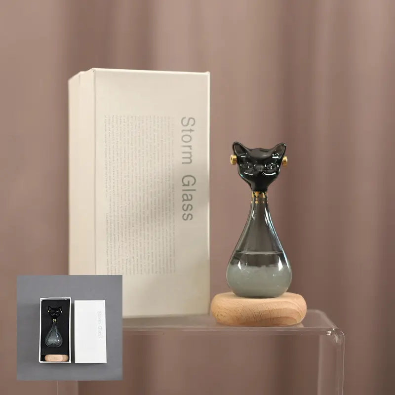 Magic Cat Storm Glass – Crystal Weather Predictor with Gift Box