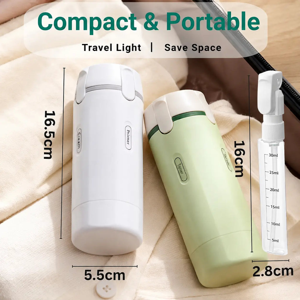 4-in-1 Travel Toiletry Dispenser Bottle – Leakproof Refillable Travel Container