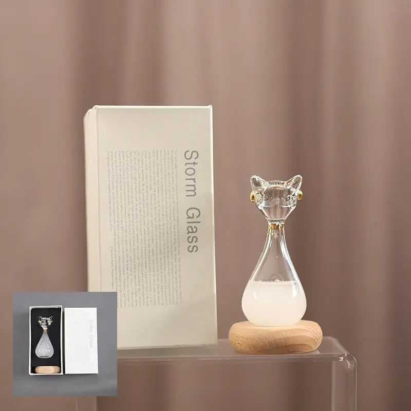 Magic Cat Storm Glass – Crystal Weather Predictor with Gift Box