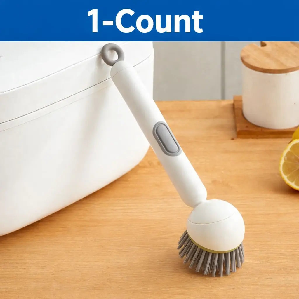 6-in-1 Soap Dispensing Dish Brush – Rotating Kitchen Scrub Brush