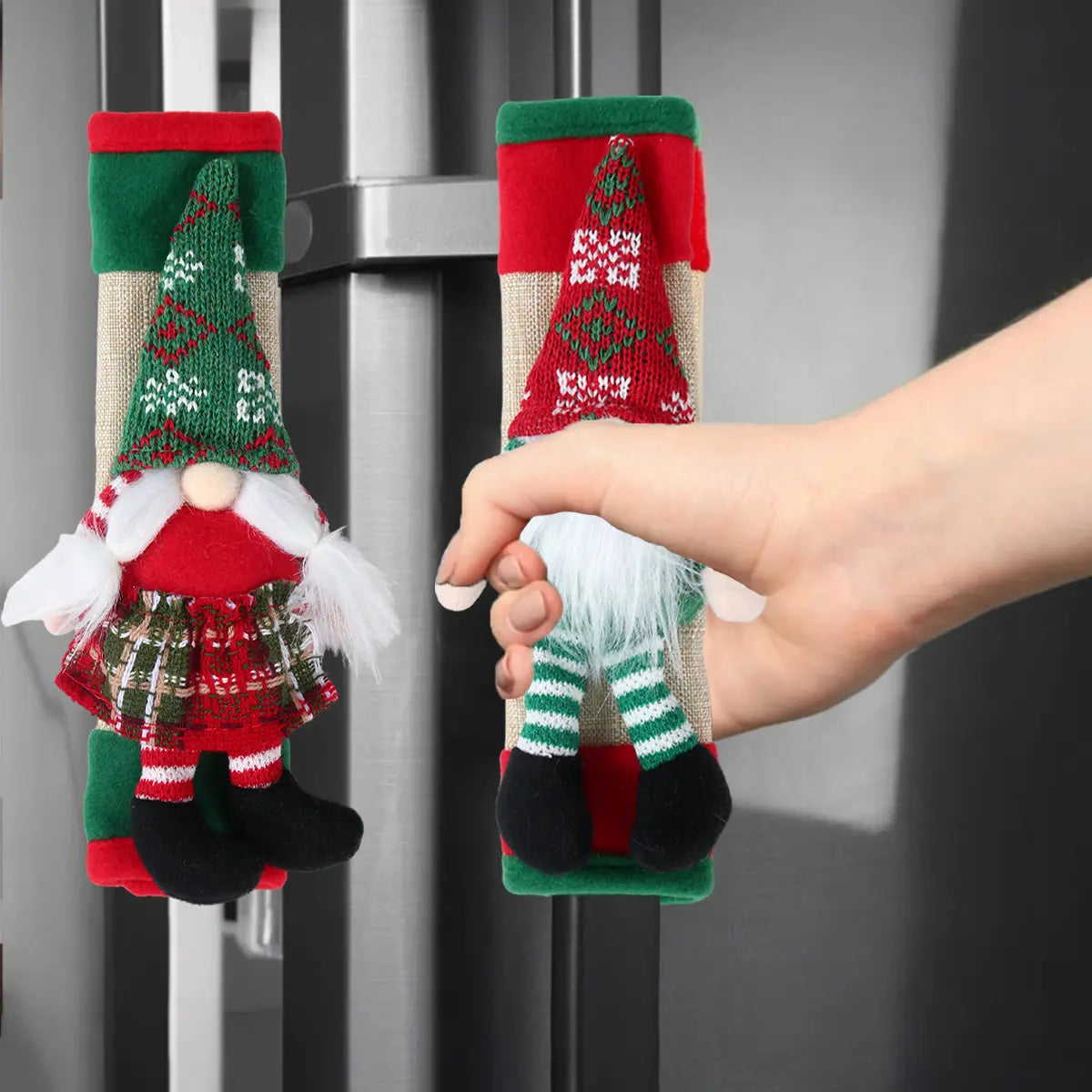2-Pack Christmas Gnome Refrigerator Handle Covers